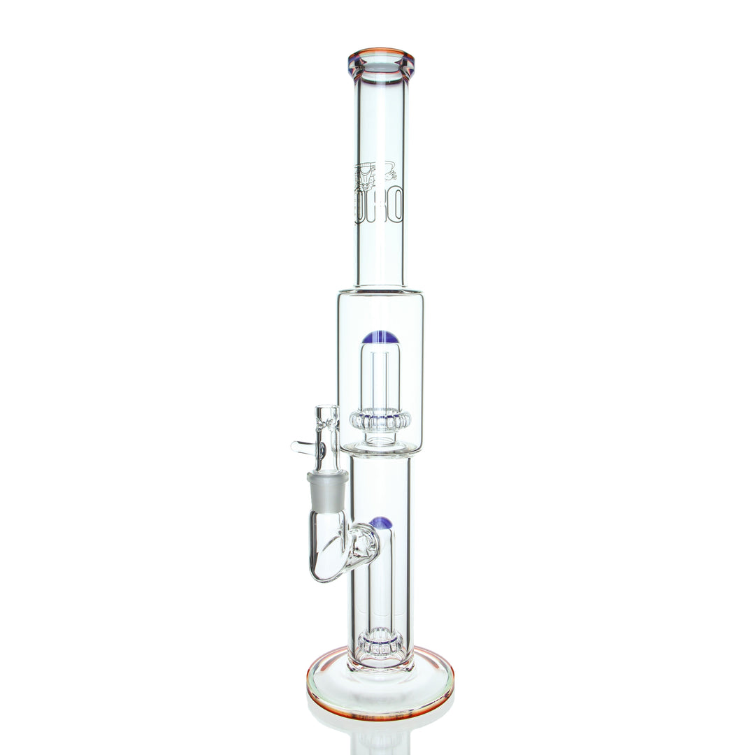 Toro Glass Full Size Circ/Circ — Red and Blue colorway circ perc tube, hero shot