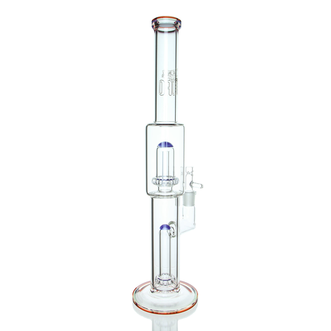 Toro Glass Full Size Circ/Circ — Red and Blue colorway circ perc tube, alternate angle