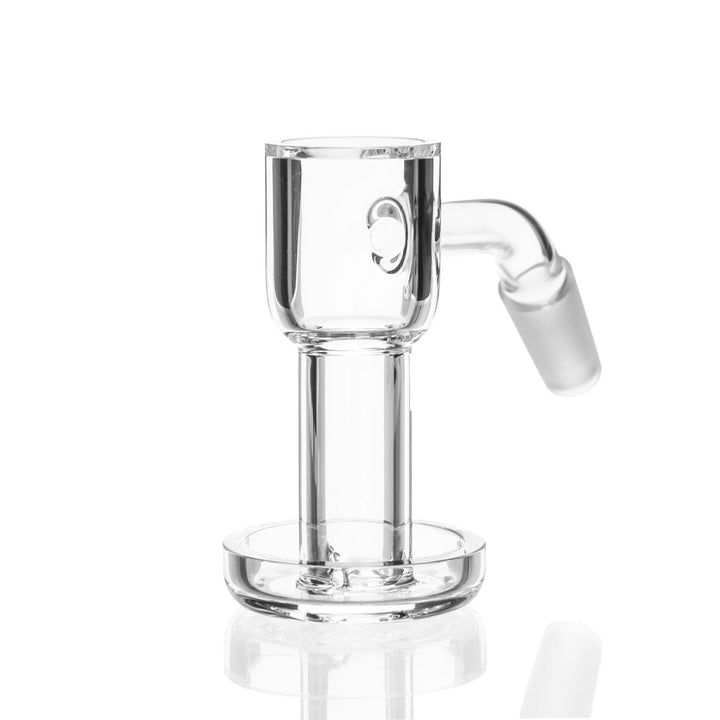 Toro - Terp Slurper XL quartz banger with flat top head, beveled top, and 20mm bucket, featuring sandblasted JP logo on base. Ideal for dabbing.