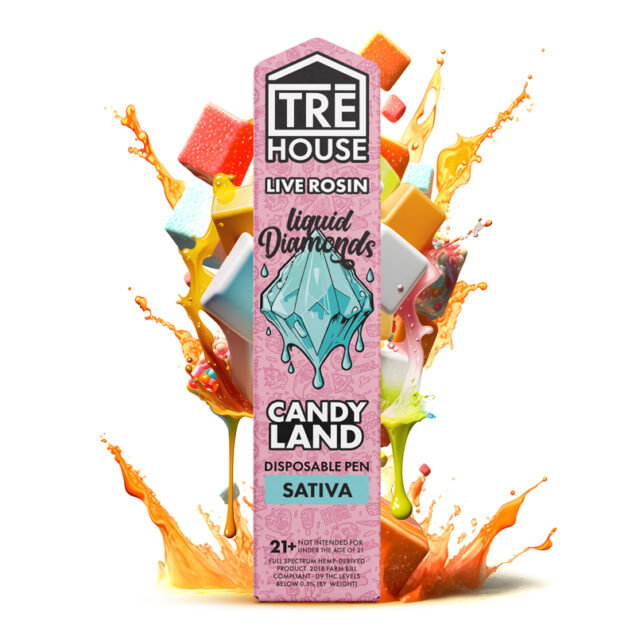 Tre House 2g Live Rosin Liquid Diamonds Disposable Vape Pen — Candy Land flavor