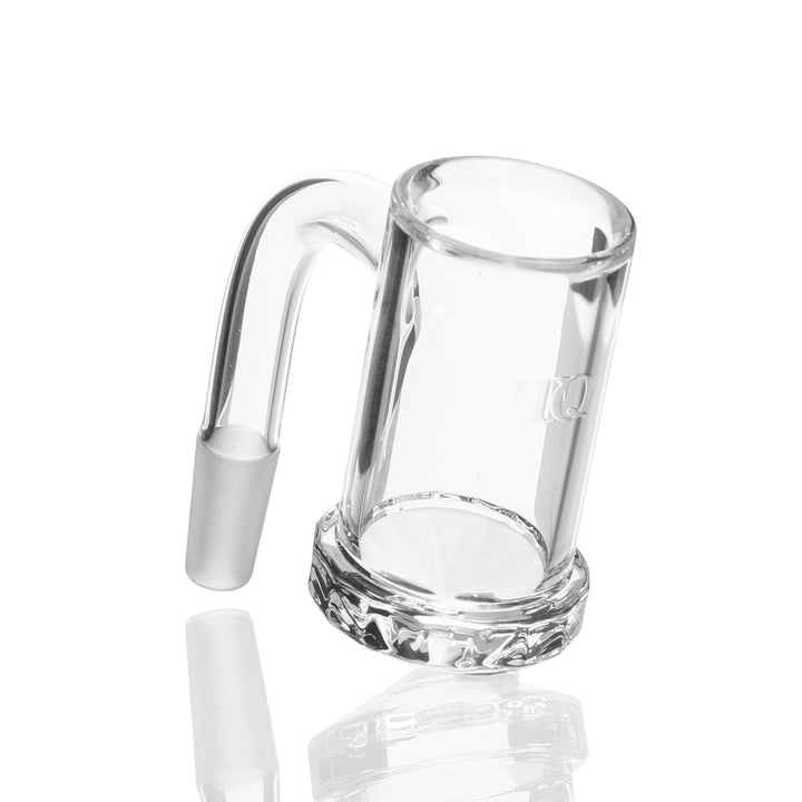 TruQuartz Faceted Bucket 10mm Male 90deg — faceted quartz banger bucket with 10mm male joint at 90 degrees