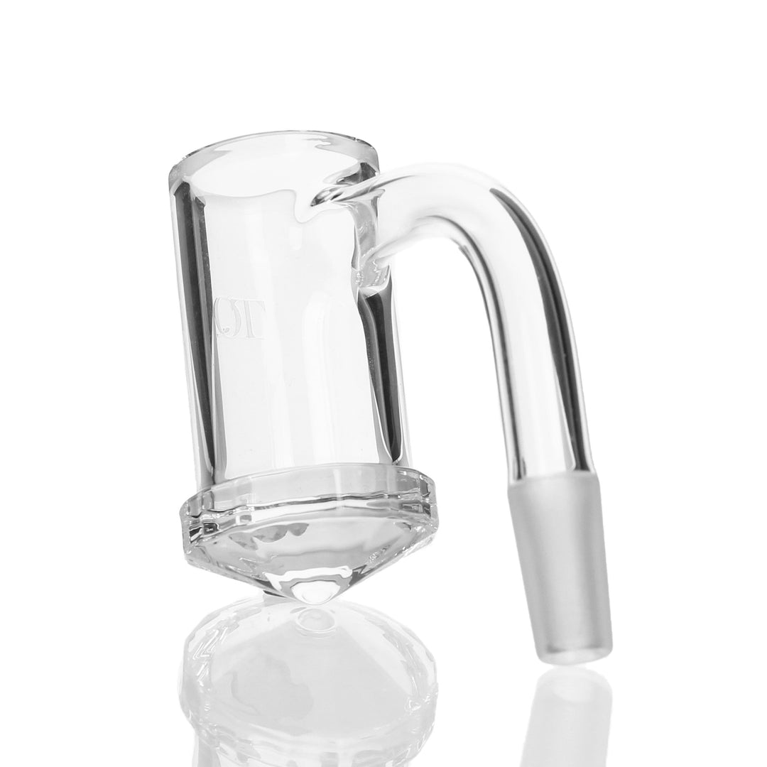 TruQuartz Faceted Bucket 10mm Male 90deg — 10mm faceted bucket from alternate angle