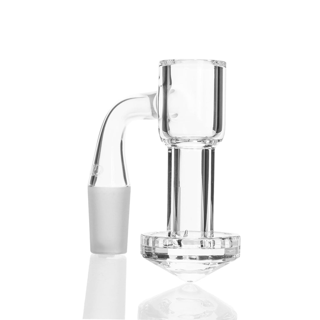 TruQuartz Faceted Slurper 14mm Male 90deg — faceted terp slurper quartz banger with 14mm male joint at 90 degrees