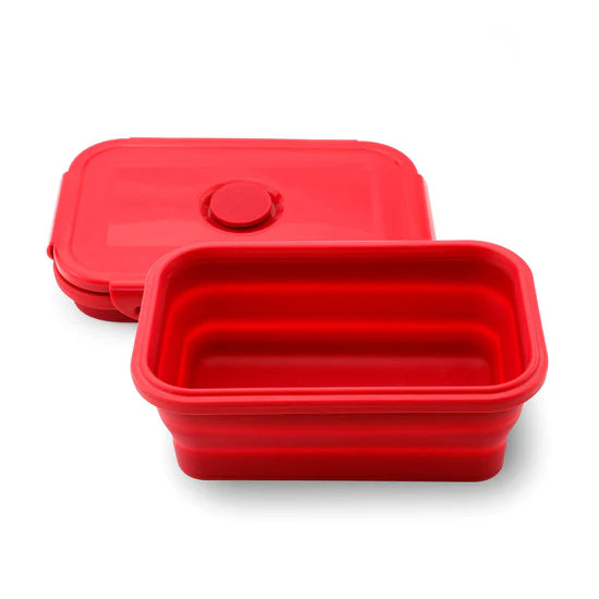 Truweigh Crimson digital scale with red silicone bowl open showing weighing tray