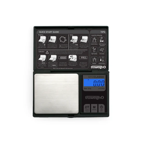 Truweigh Mini Classic digital scale open stainless steel platform, LCD display