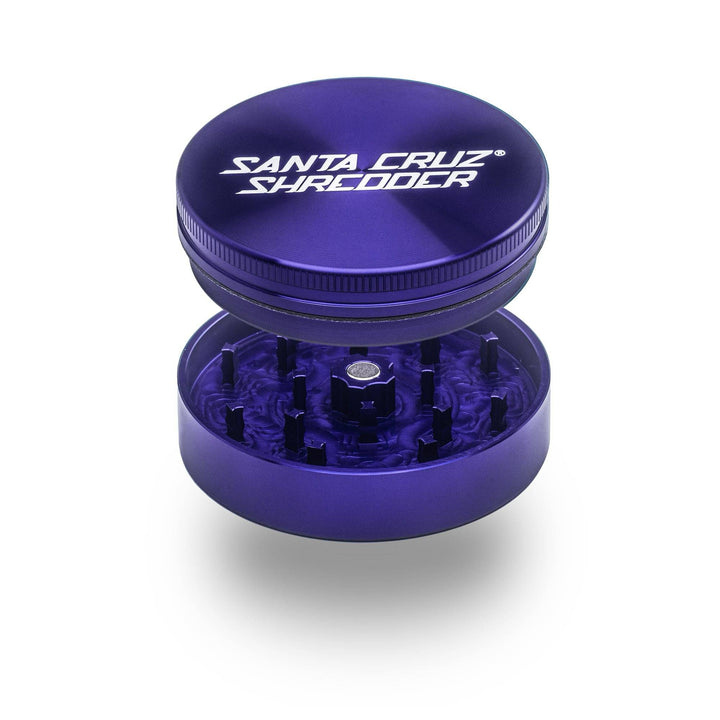 Purple Santa Cruz Shredder 2-Piece Large Grinder – precision-engineered teeth with anodized finish.