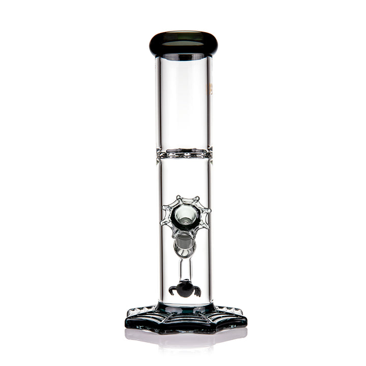 MJ Arsenal Widowmaker Bong with clear chamber and web base – handcrafted limited edition Halloween design
