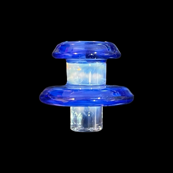 Two Tone UFO Tower Cap by Campfire Quartz – Dual Color Carb Cap for Tower Quartz Bangers blue opaline