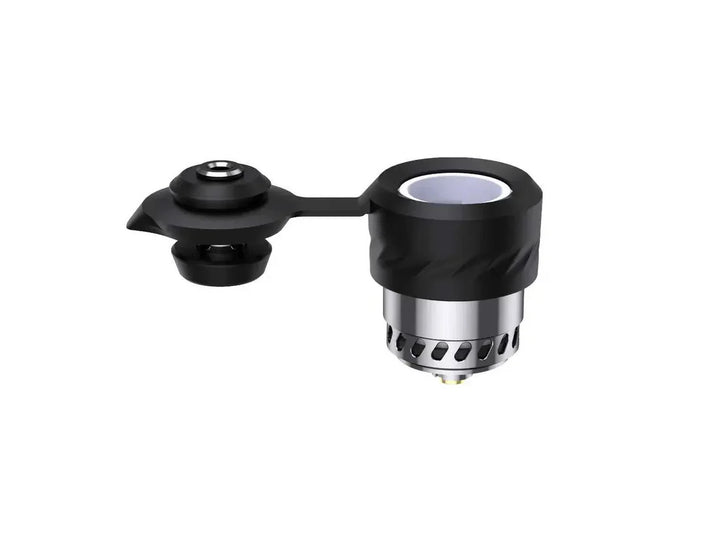 VOOZR OG Peak 3D Atomizer components view with joystick cap and ceramic chamber for Puffco Peak OG compatibility