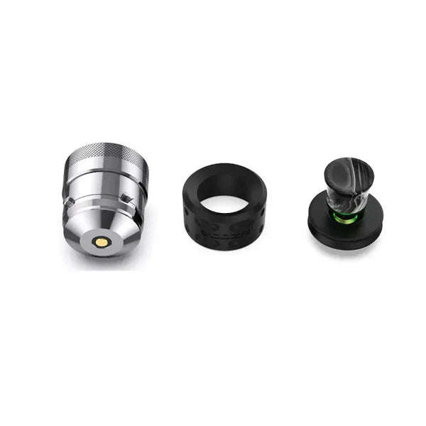 VOOZR OG Proxy 3DXL chamber components laid out showing ceramic bowl, heating base, airflow parts, and joystick cap