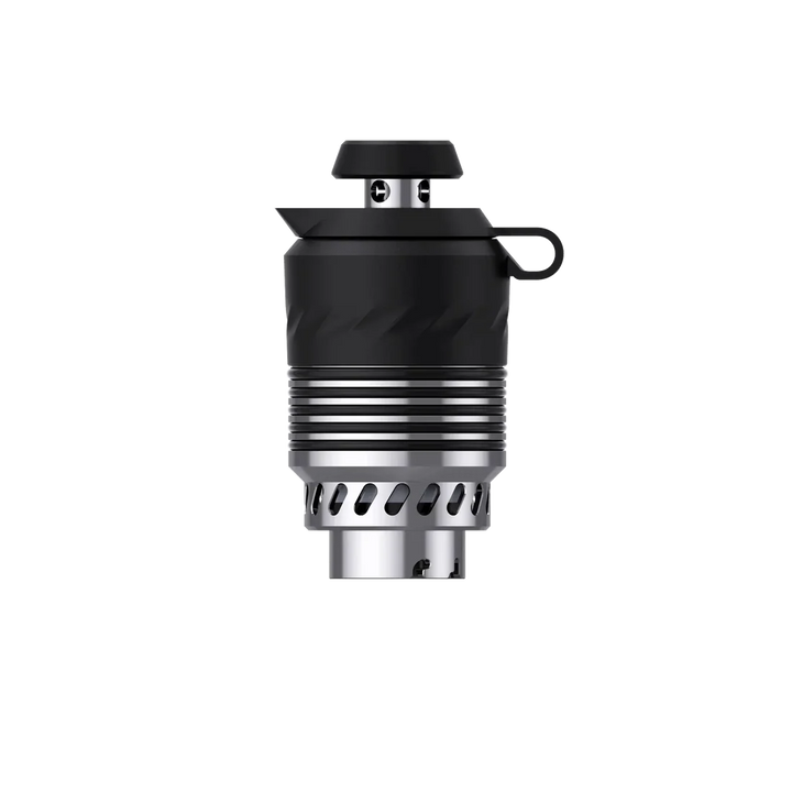 VOOZR Peak Pro 3DXL Atomizer installed on a Puffco Peak Pro showing the high-capacity chamber for bigger bowls and longer sessions