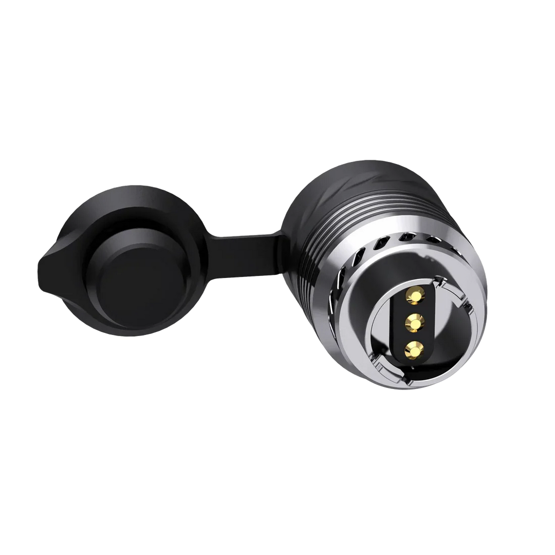 VOOZR Peak Pro 3DXL Atomizer bottom contact view showing the electrical connection and secure fit for Puffco Peak Pro