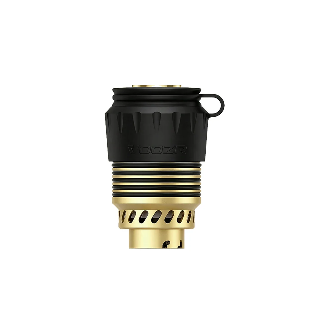 VOOZR Peak Pro 3DXL Atomizer in Gold with black upper housing and gold-finish base, a high-capacity replacement chamber for the Puffco Peak Pro