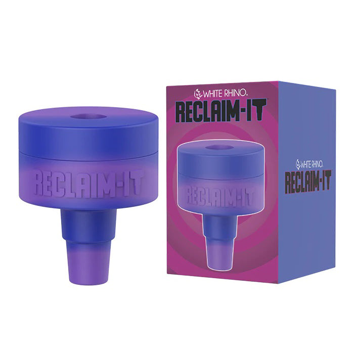 White Rhino Reclaim-It silicone reclaim catcher in Blue and Purple