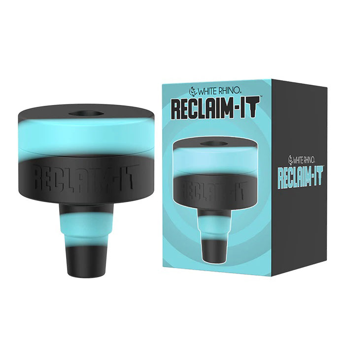 White Rhino Reclaim-It silicone reclaim catcher in Turquoise and Black