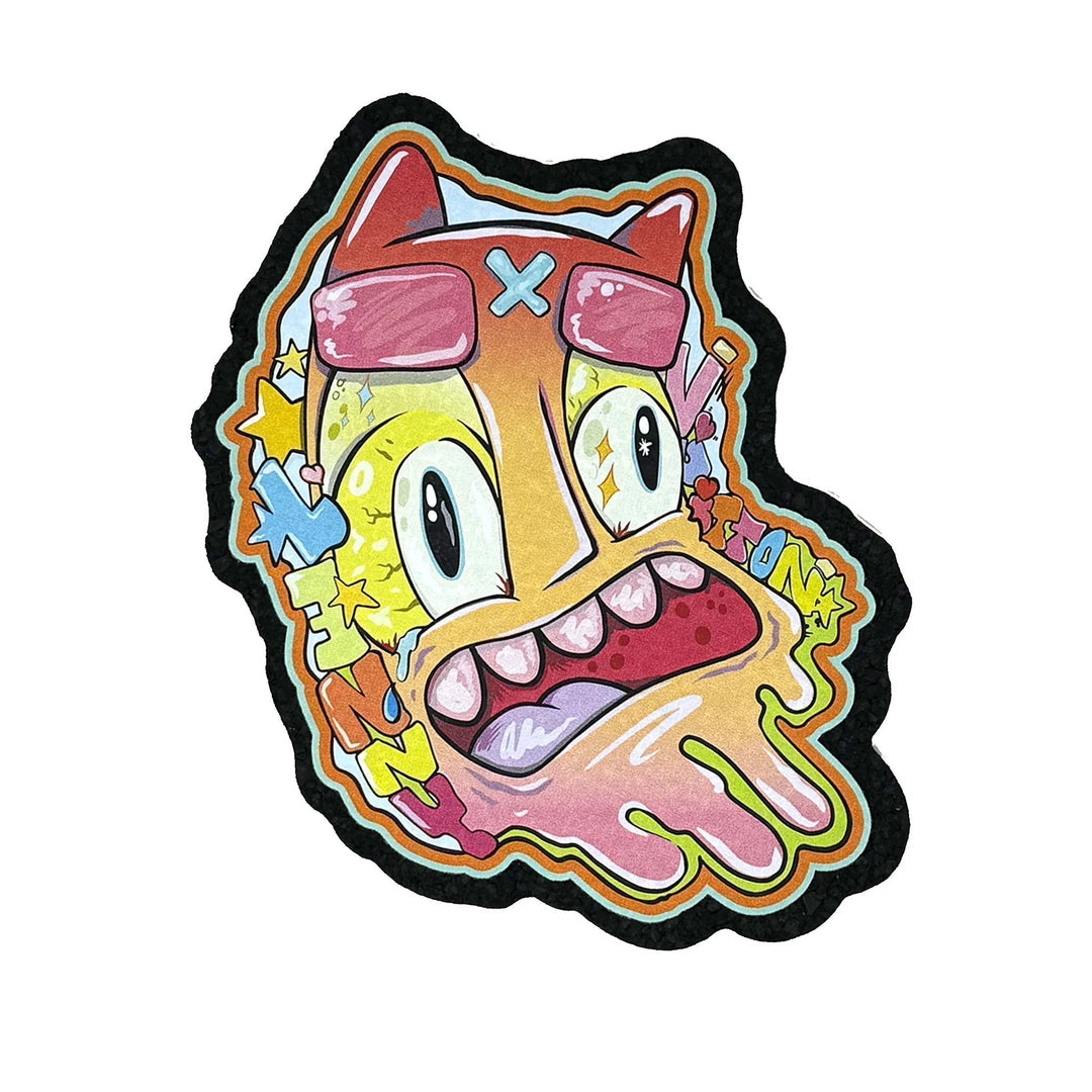 Hooligan Yellow Sunset Moodmat – 9 Inch Die Cut Art Mat by Lenny Vuitton