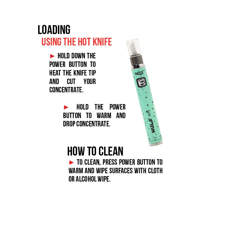 How to clean the Wulf Mods Ari Hot Knife — step-by-step cleaning diagram for ceramic tip and device body.