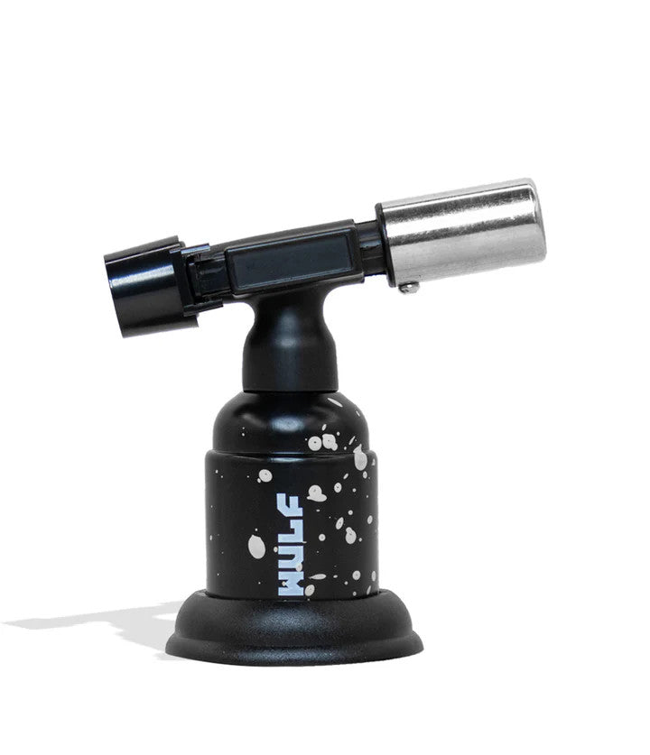 Wulf Mods Blast Torch – Black with White Splatter body, self-standing 1,300°F torch with intensity dial.