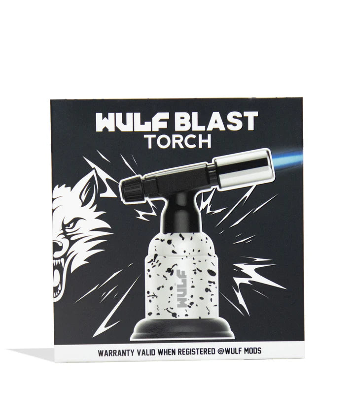 Wulf Mods Blast Torch White Black Splatter – packaging with black splatter graphics and torch image.