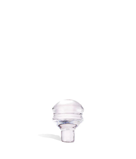 Clear glass carb cap included with the Wulf Mods Horn Banger designed to improve airflow control, concentrate direction, and overall vapor efficiency during dabs
