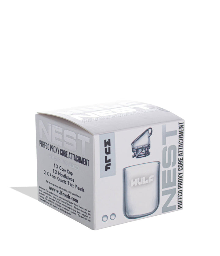 Wulf Mods Nest Clear retail box, front view showing the Proxy Core glass kit contents.