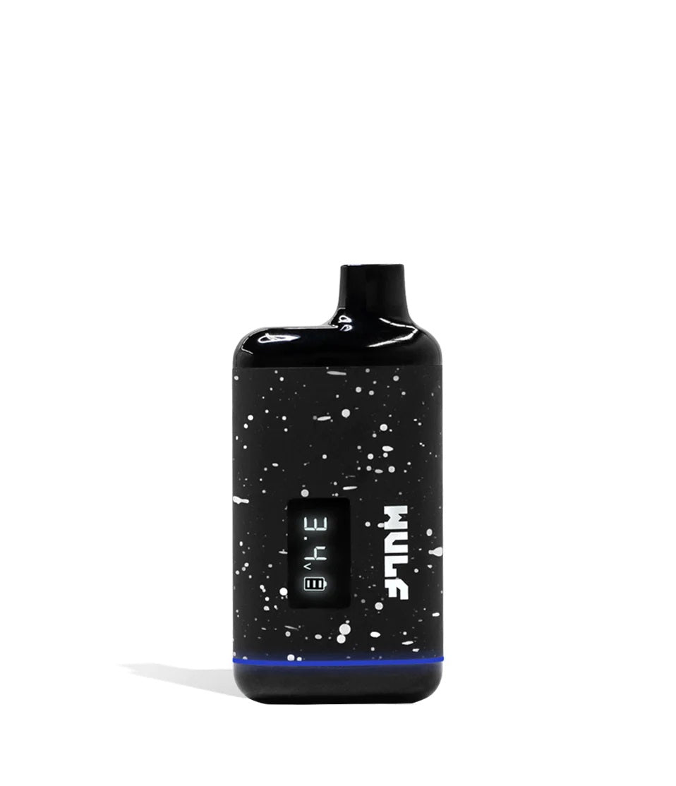 Wulf Mods Recon Vaporizer – Black with White panel accents and OLED screen, ergonomic compact design.