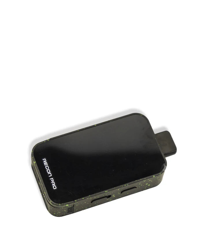 Wulf Mods Recon Pro in Black & Green Splatter laying flat to show cartridge ports and bottom curvature.