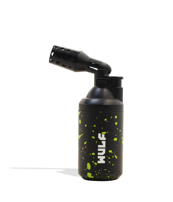 Wulf Mods Roar Torch – Black with Green Splatter body, high-output torch designed for powerful 2,372°F heating.