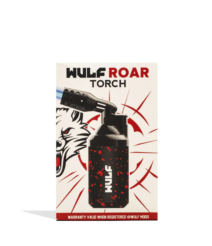 Wulf Mods Roar Torch Black Red Splatter – red splatter-style retail box with product silhouette.