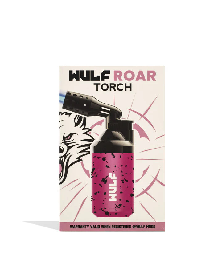 Wulf Mods Roar Torch Pink Black Splatter – box design with pink splatter graphics and product illustration.