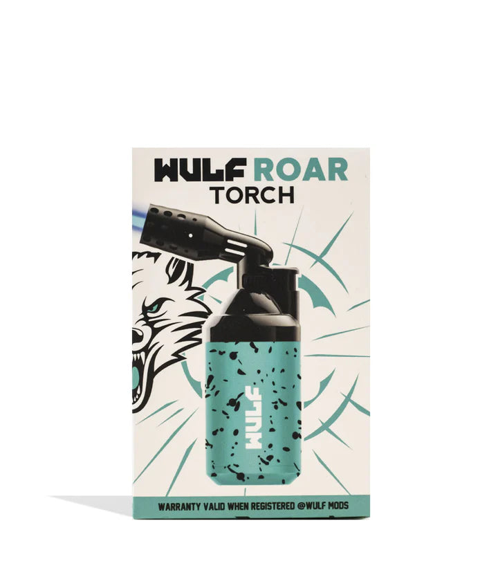 Wulf Mods Roar Torch Teal Black Splatter – teal splatter edition packaging with product image.