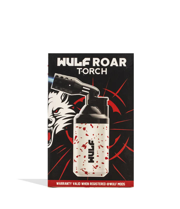 Wulf Mods Roar Torch White Red Splatter – retail box with red splatter theme and torch silhouette.