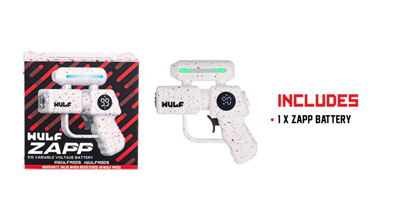 Step-by-step usage instructions for powering on, changing temperature, and using preheat mode on the Wulf Mods Zapp 510 Battery.