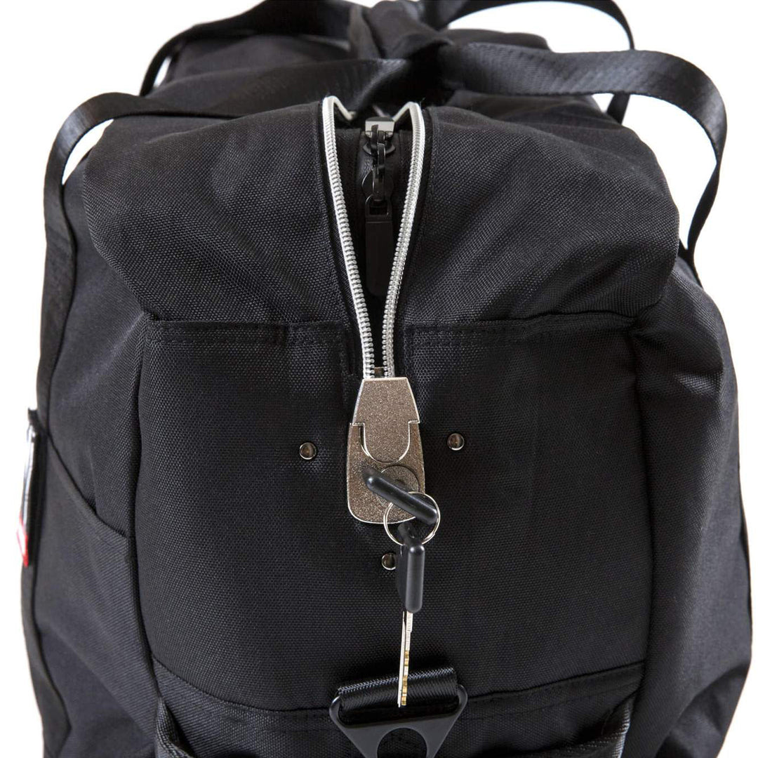 dime bags omerta associate smell proof duffle bag locking zipper activated carbon lining detail