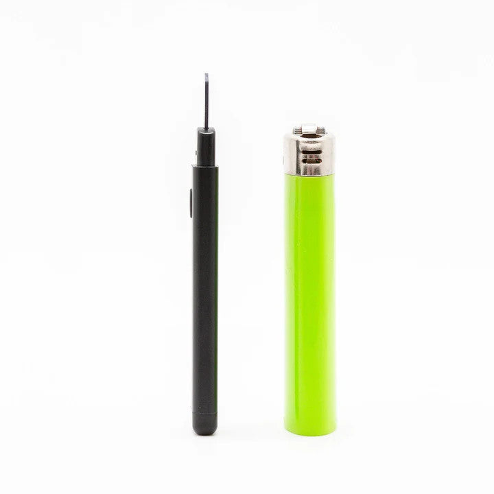 g pen melt hot knife and bic lighter side-by-side comparison highlighting slim profile and everyday carry scale