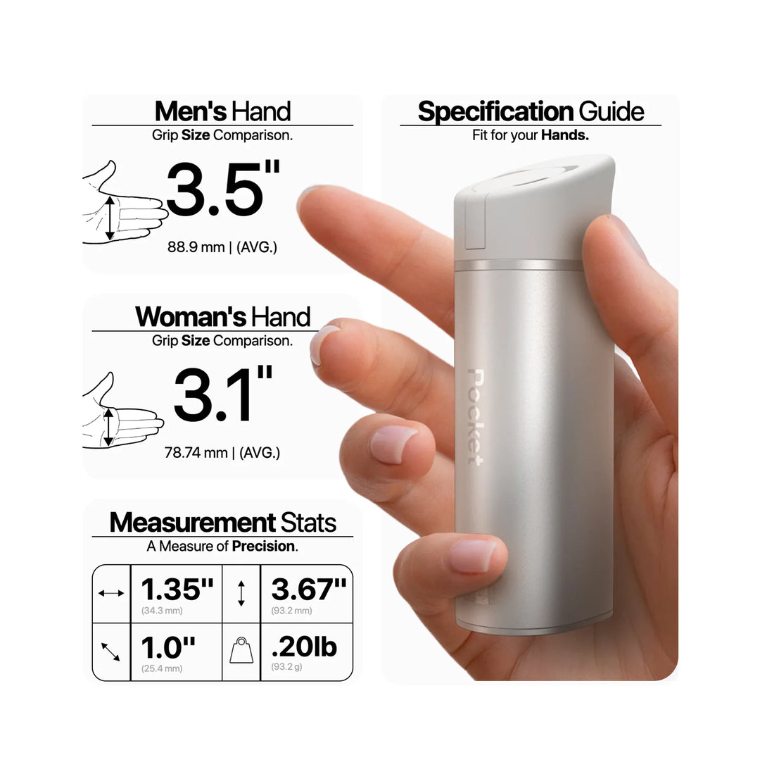 Yocan Black Pocket Quicksilver concentrate vape in hand size comparison