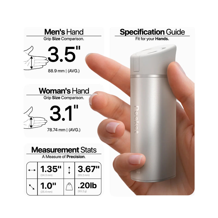 Yocan Black Pocket Quicksilver concentrate vape in hand size comparison