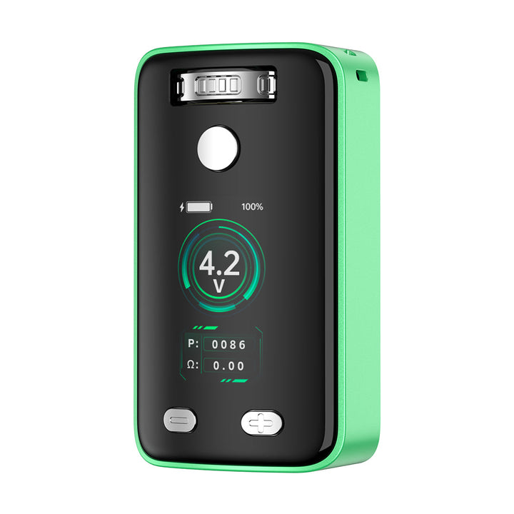 Yocan Uni 3.0 cartridge vape in mint green color featuring universal 510 compatibility and precision voltage control for optimal vaping.