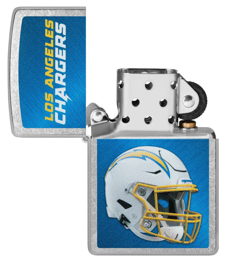 Zippo NFL Los Angeles Chargers Lighter — Chargers logo windproof lighter, detail view