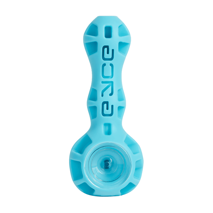 Eyce - Silicone Spoon in light blue, sleek and durable silicone pipe ideal for travel and outdoor smoking sessions.