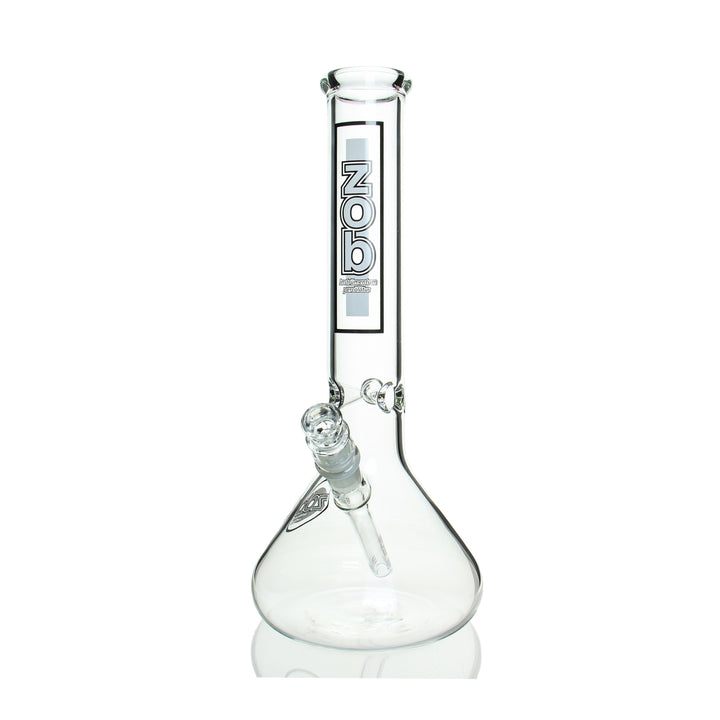 ZOB 14in Beaker Black and White — 14in beaker bong in black and white