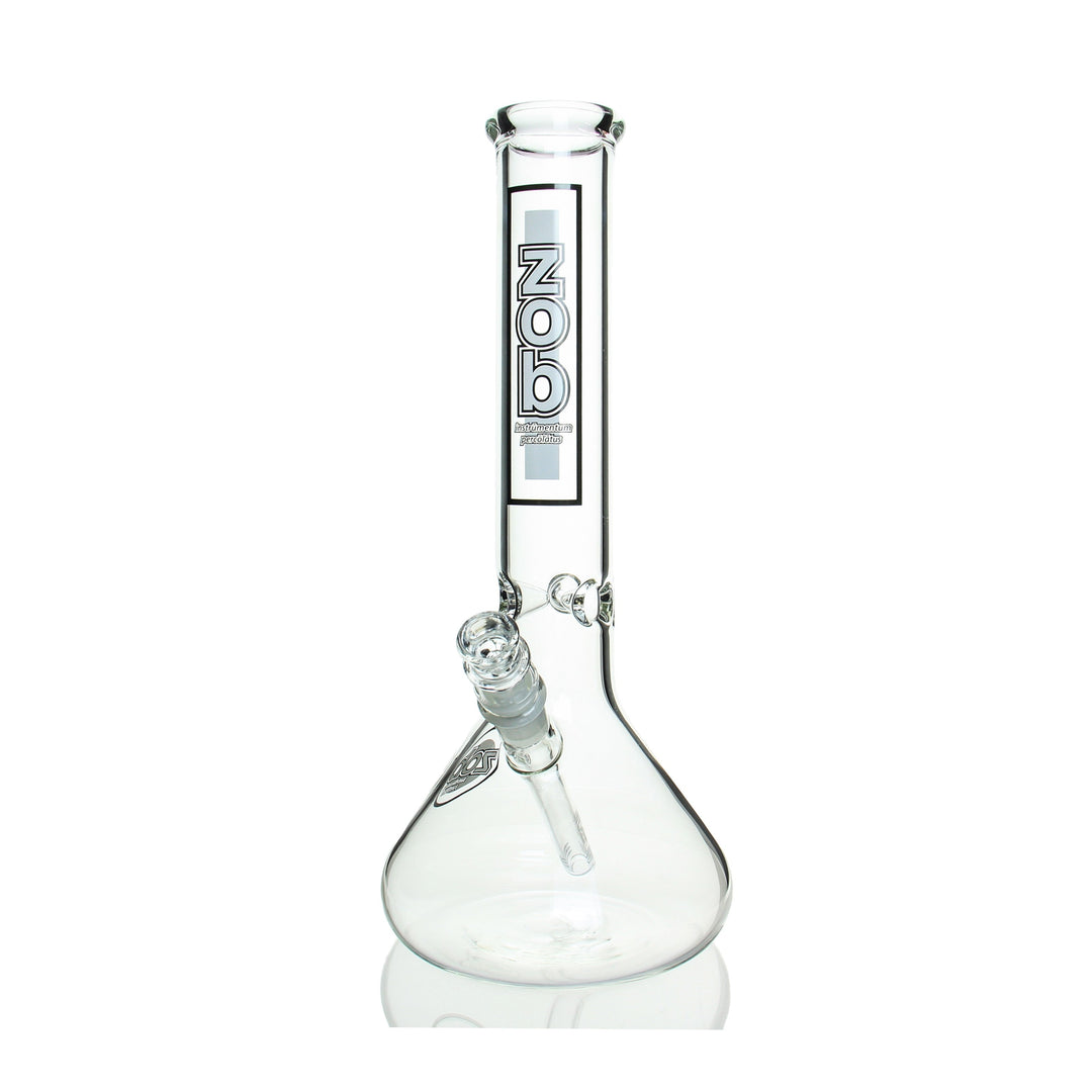 ZOB 14in Beaker Black and White — 14in beaker bong in black and white
