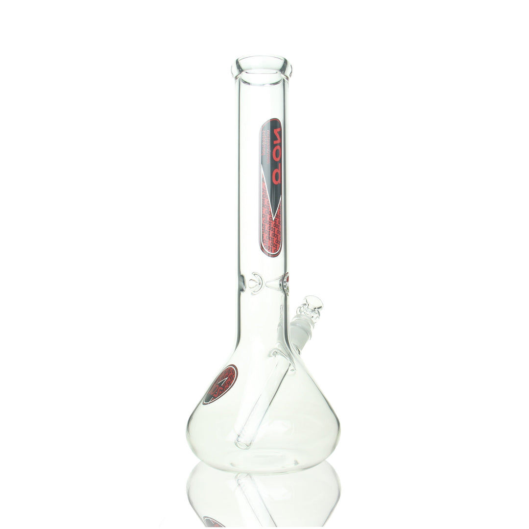 ZOB 14-inch Beaker Red and Black — red and black glass beaker, side profile view