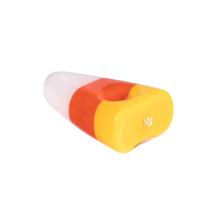 MJ Arsenal Candy Corn Pipe – Limited Edition Halloween Hand Pipe made from borosilicate glass in orange, yellow, and white