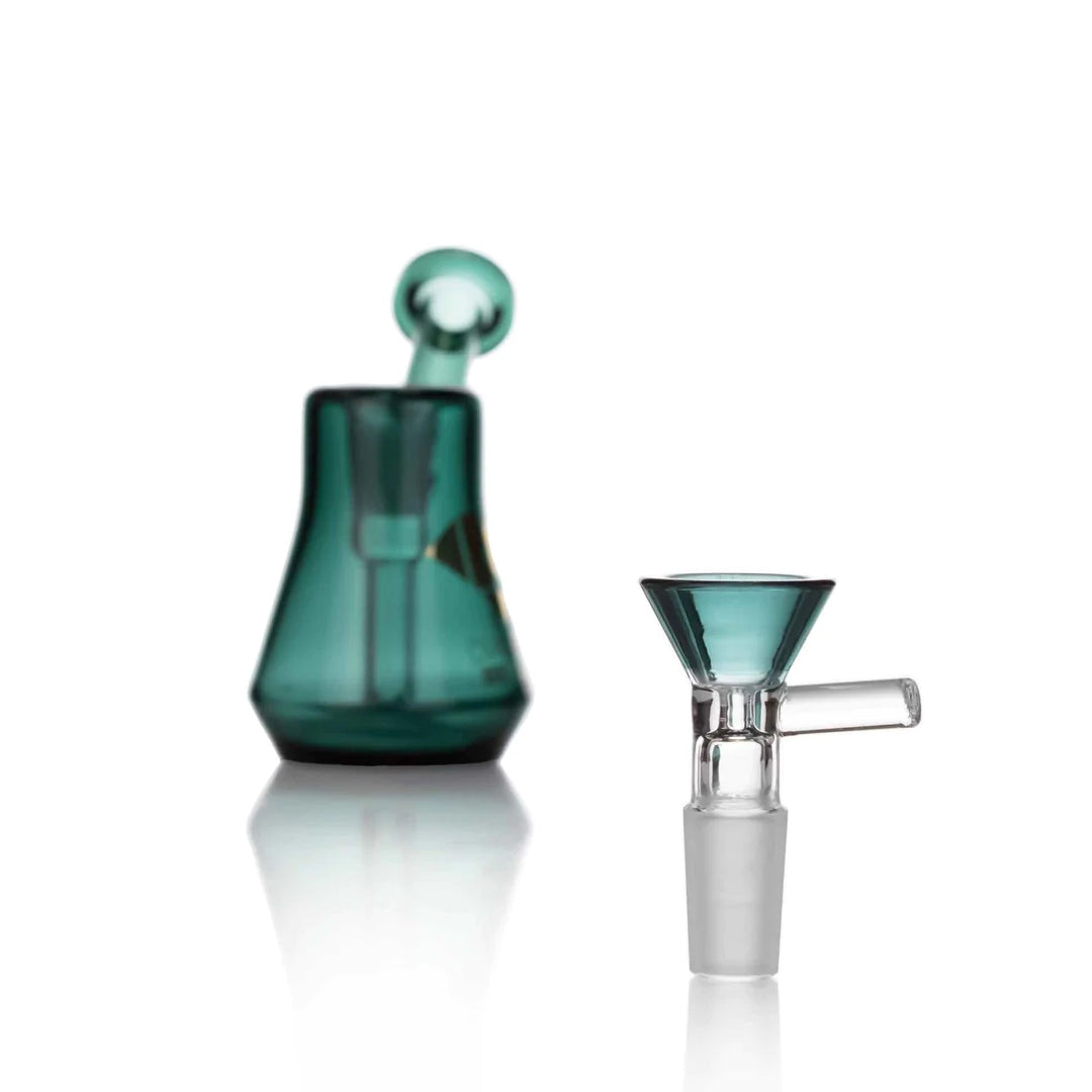 Diamond Glass - 4&quot; Pocket Bubbler - Teal