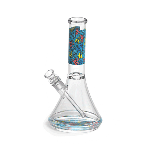 Keith Haring Glass - Water Pipe - Multi Blue