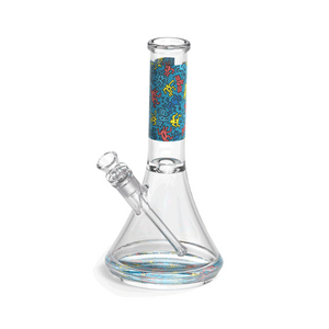 Keith Haring Glass - Water Pipe - Multi Blue
