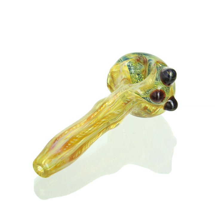 Conversion Glass - Spin & Rake Spoon - Fume w/ Blue Cap