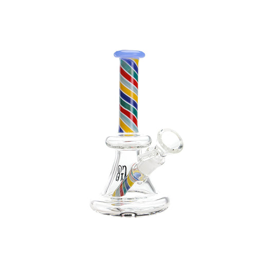 Green Bear Glass - Striped Bell Mini Beaker - Rainbow