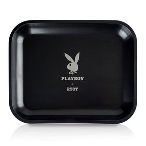 Playboy by RYOT - Large Rolling Tray - Silver Bunny